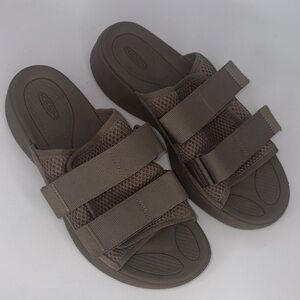 Keen Taupe Slide Sandals with Velcro Adjustable and Platform Straps